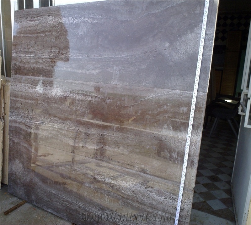 Titanium Silver Travertine Tiles & Slabs, Grey Travertine Turkey Tiles & Slabs