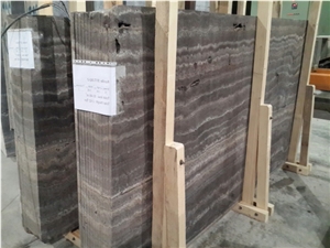 Titanium Silver Travertine Tiles & Slabs, Grey Travertine Turkey Tiles & Slabs