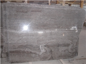 Titanium Silver Travertine Tiles & Slabs, Grey Travertine Turkey Tiles & Slabs
