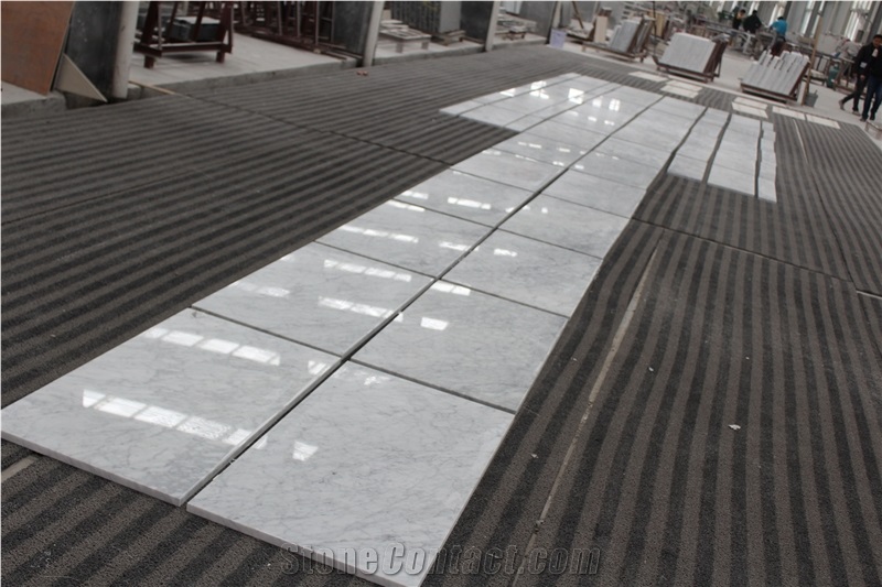 Bianco Carrara Marble Polished Flooring Staricase for Interior Stone Stepping,Stair Risers