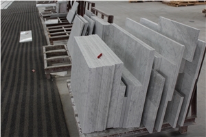 Bianco Carrara Marble Polished Flooring Staricase for Interior Stone Stepping,Stair Risers
