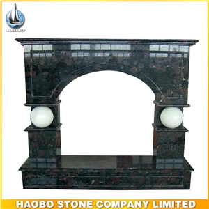 Natural Stone Fireplace Mantel, Black Marble Fireplace Mantel