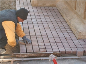 Red Porphyr Stone Pavers,Red Granite Cubestone