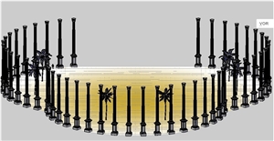 Spain Grey Granite Columns,Roman Column, Handcraft Columns, Gris Quintana Grey Granite Roman Columns