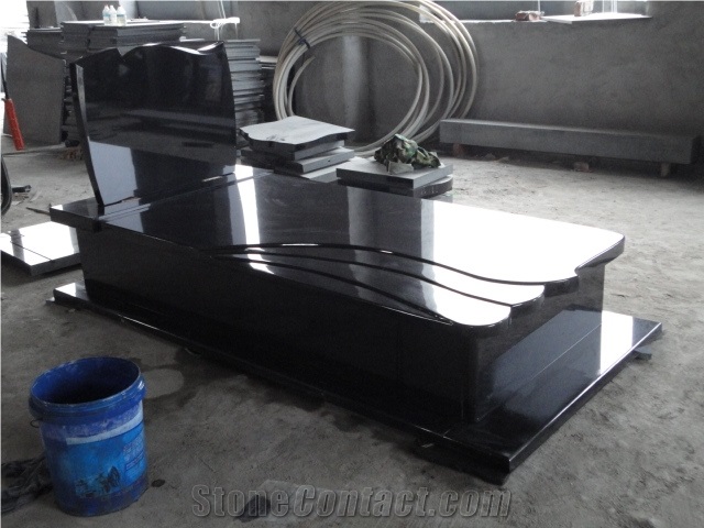 Absolute Black Granite Tombstone,Shanxi Black Granite Monument & Tombstone