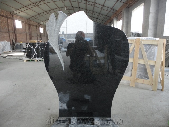Absolute Black Granite Tombstone,Shanxi Black Granite Monument & Tombstone