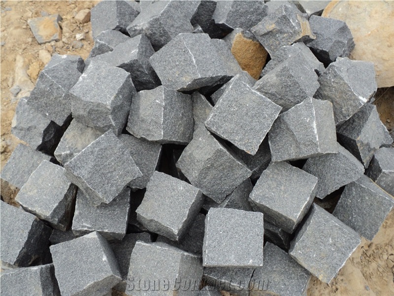 G654 Granite Cube Stone & Paver,China Dark Grey/Sesame Grey Granite