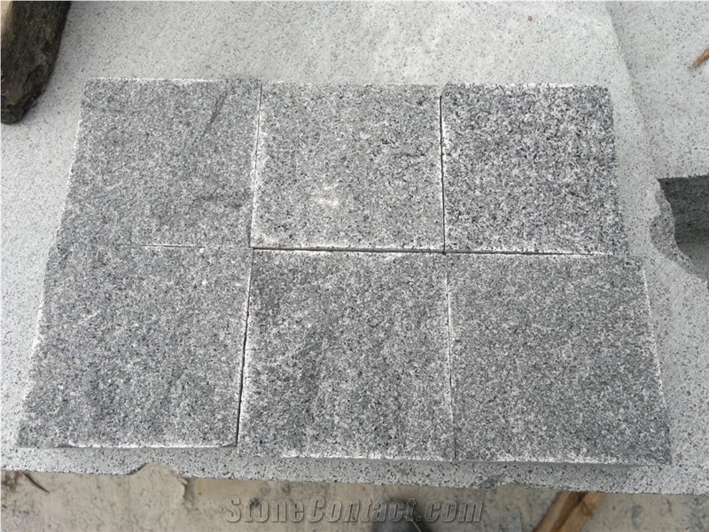 G654 Granite Cube Stone & Paver,China Dark Grey/Sesame Grey Granite