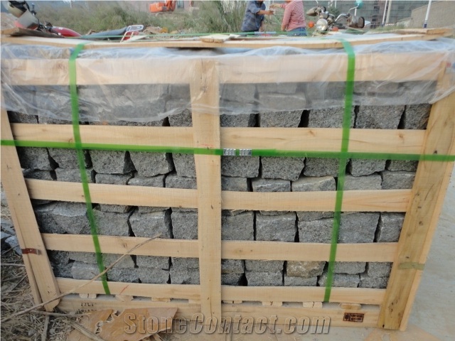 G654 Granite Cube Stone & Paver,China Dark Grey/Sesame Grey Granite