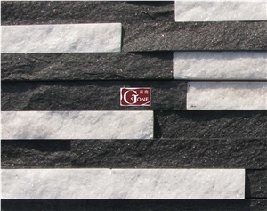 China Black and White Quartzite Cultured Stone