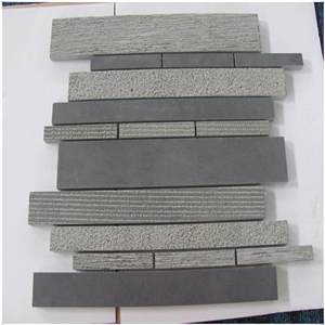 Mixed Finishes Basalt Stone Mosaic/ Grey Basalt Hexagon Mosaic