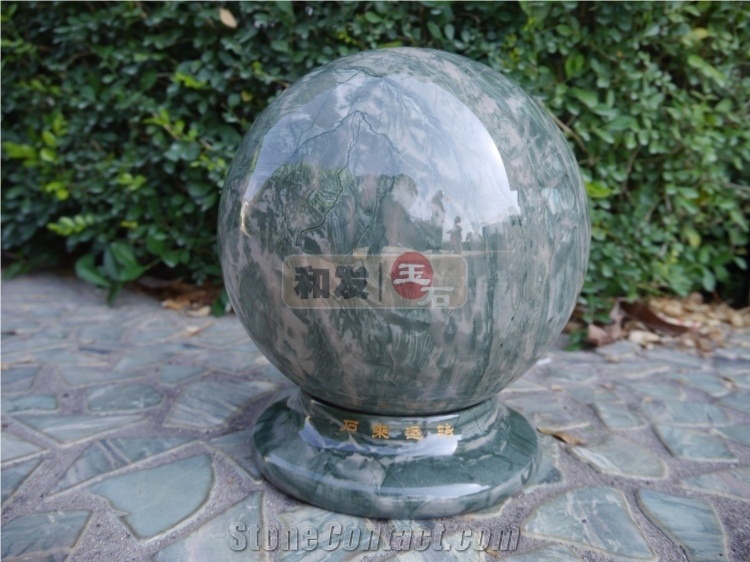 Nine Dragon Jade Marble Luck Ball Parking Stone