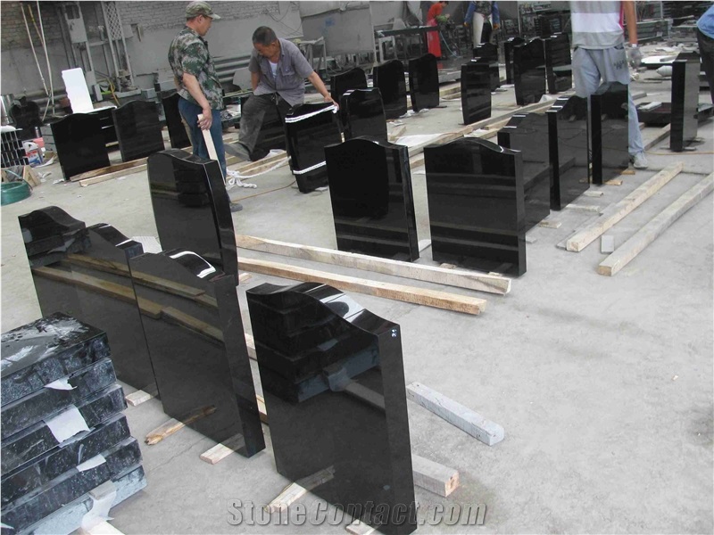 China Absolute Black Granite Polished Monument & Tombstone, China Shanxi Black Granite Polished Monument & Tombstone, China Absolute Black Polished Memorials & Headstones