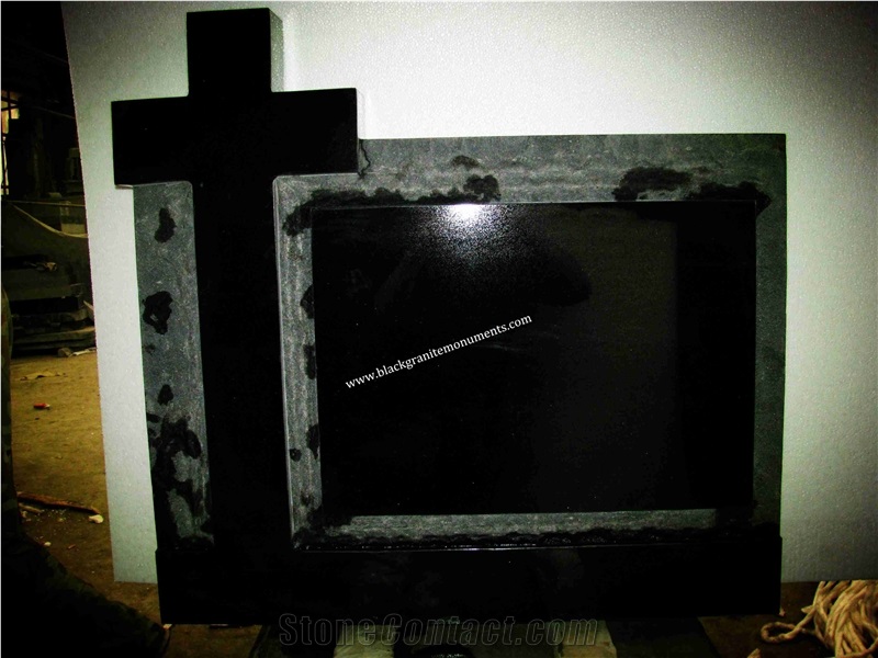 China Absolute Black Granite Polished Monument & Tombstone,Shanxi Black Granite Polished Monument