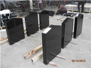 China Absolute Black Granite Polished Monument & Tombstone, Shanxi Black Granite Polished Monument & Tombstone, China Absolute Black Polished Memorials & Headstones