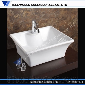 Acrylic Solid Surface Basin, Modern Wash Basins