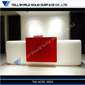 Acrylic Solid Surface Reception Counter,Modern Front Desk