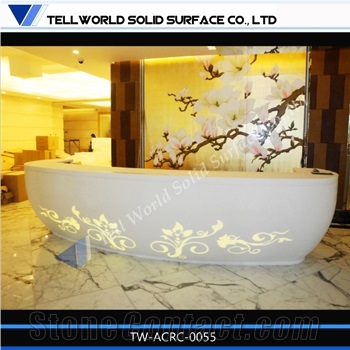 Acrylic Solid Surface Reception Counter,Modern Front Desk