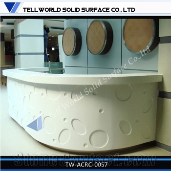 Acrylic Solid Surface Reception Counter,Modern Front Desk