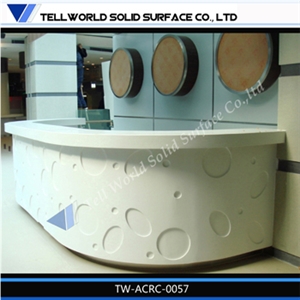 Acrylic Solid Surface Reception Counter,Modern Front Desk