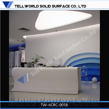 Acrylic Solid Surface Reception Counter,Modern Front Desk