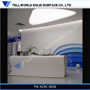 Acrylic Solid Surface Reception Counter,Modern Front Desk