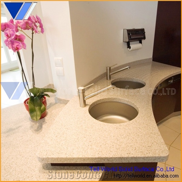 Durable Easy to Clean Solid Surface Drop-In Kitchen Sinks