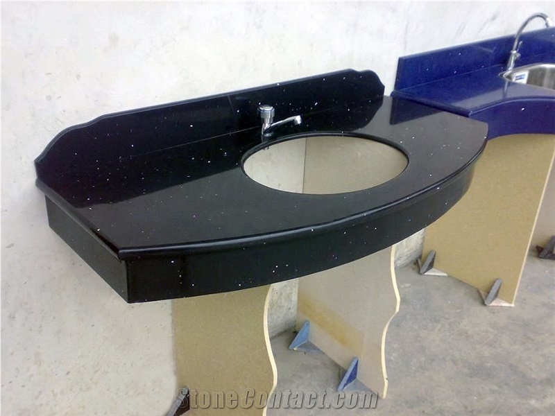 Free Standing Solid Surface Countertops Modern Bathroom Cabinets with Basins