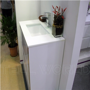Free Standing Solid Surface Countertops Modern Bathroom Cabinets with Basins