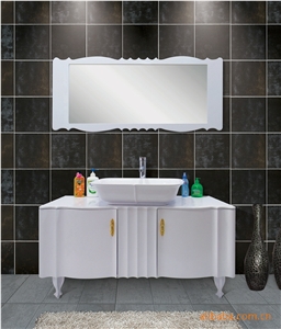 Free Standing Solid Surface Countertops Modern Bathroom Cabinets with Basins