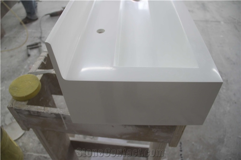 Manmade Stone Long Marble Wash Basins
