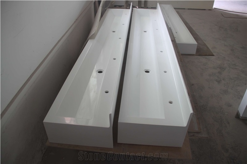Manmade Stone Long Marble Wash Basins