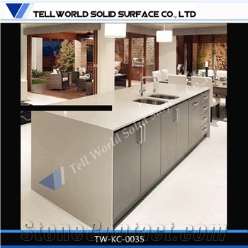 Modern Factory Custom Solid Surface Modular Kitchen Cabinet,Kitchen Bar, Kitchen Island Countertops