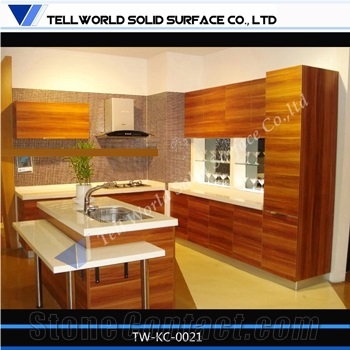 Modern Factory Custom Solid Surface Modular Kitchen Cabinet,Kitchen Bar, Kitchen Island Countertops