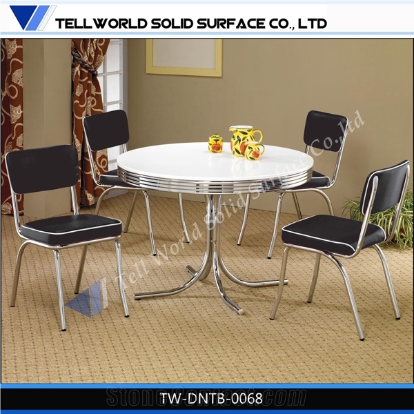 Pure Black Solid Surface Table Tops,Marble Round Table Tops