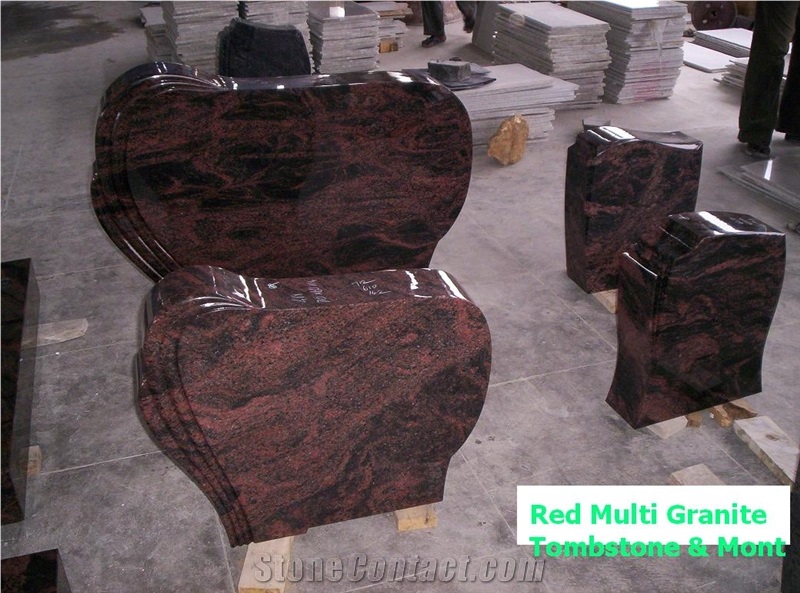 Head Stone Red Multi Granites, India Granite Tombstone & Monument