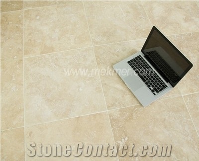 Classic Beige Turkish Travertine Filled Honed from Turkey, Stocked in Usa