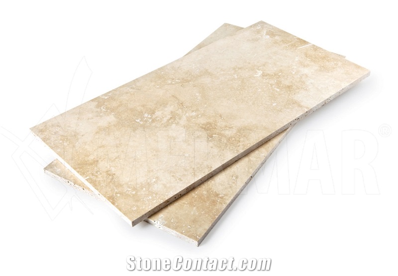 Classic Beige Turkish Travertine Filled Honed from Turkey, Stocked in Usa