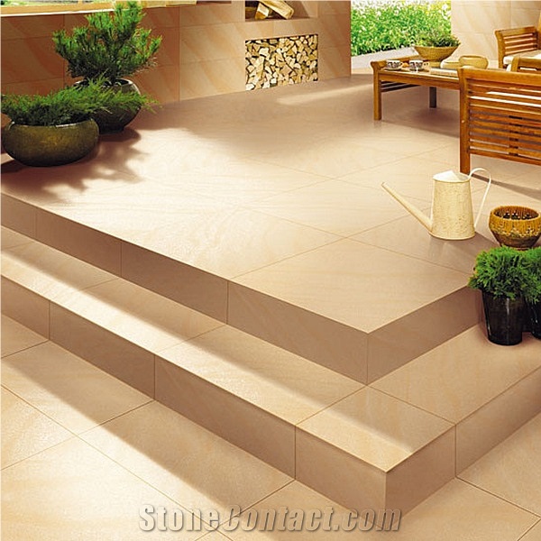 Rustic Porcelain Non Slip Beige Floor Tile