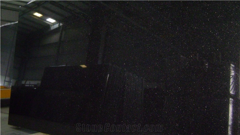 Black Galaxy Granite Slabs & Tiles, India Black Granite Polished Flooring Tiles