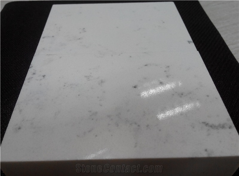 China Popular New Bianco Carrara White Quartz Stone Polished Slabs & Tiles ,Engineered Slab,Artificial White Marble Stone for Kitchen Hotel Bathroom
