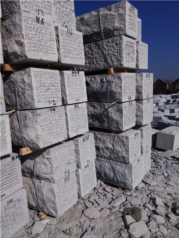 Wholesale Cheap G341 Granite Garden Mushroom Wall Stone Block