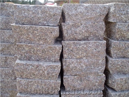 G648 Natural Split Granite Block Paving,Golden Brown Granite Cube Stone Paver,China Red Granite Cubic Paving Sets