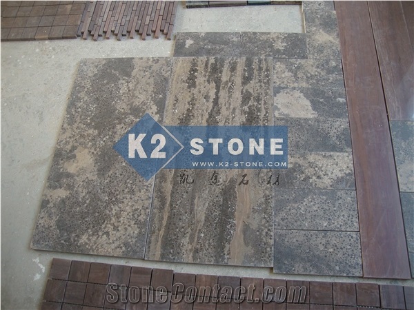 Brown Limestone/Bronze Limestone/Cappuccino/Rusty Manchu Caviar Tiles & Slabs
