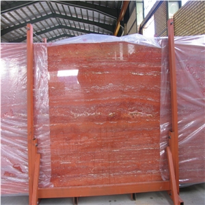 Red Travertine Tiles & Slabs, China Red Travertine