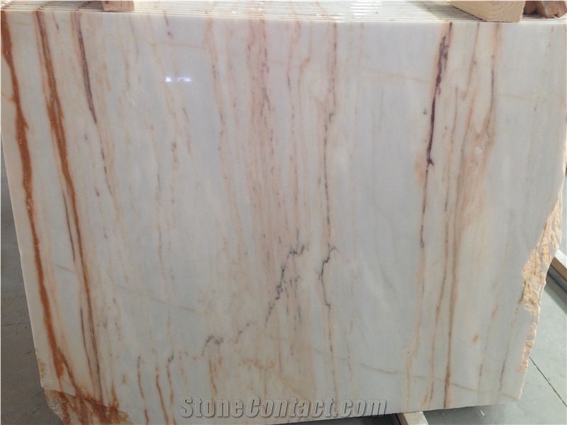 Rosa Aurora Wooden, White Wooden Marble Slabs