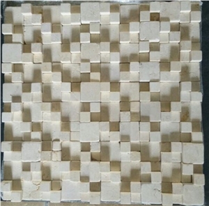 Blm-001, Royal Cream Marble Beige Limestone Mosaic