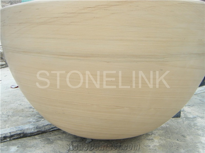 Slba-003, Yellow Wooden Sandstone Bathtubs, Chinese Yellow Wooden Sandstone Bath Tubs,