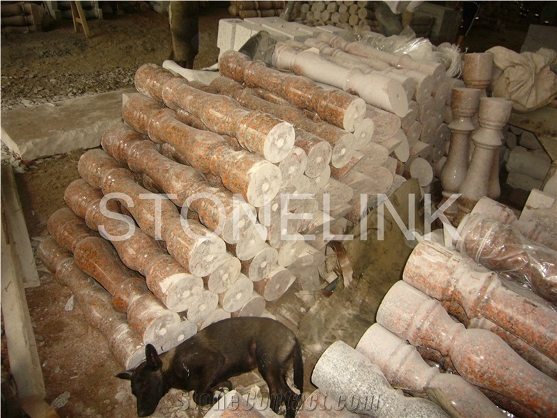 Slbt-012, Maple Red Granite Balustrade, Maple Red Balustrade & Railing