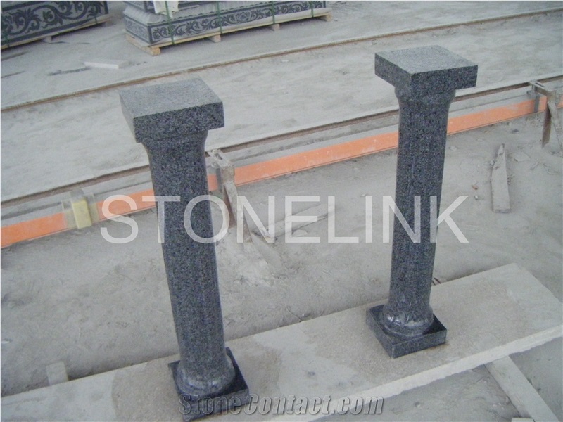 Slcl-003,Fujian Black G654 Column, Jet Mist Column, Black Color Granie Column, Pillar